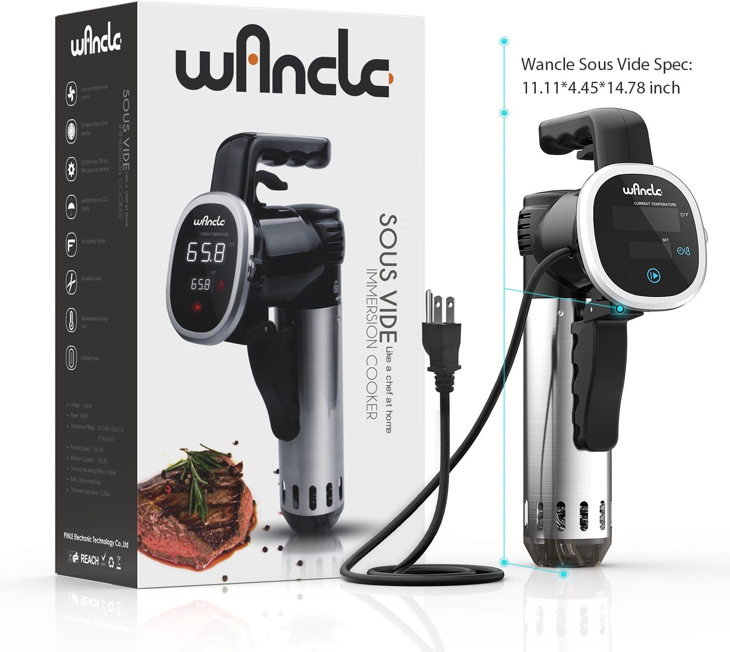 Sous Vide Cooker, Wancle Thermal Immersion Circulator, with Recipe...