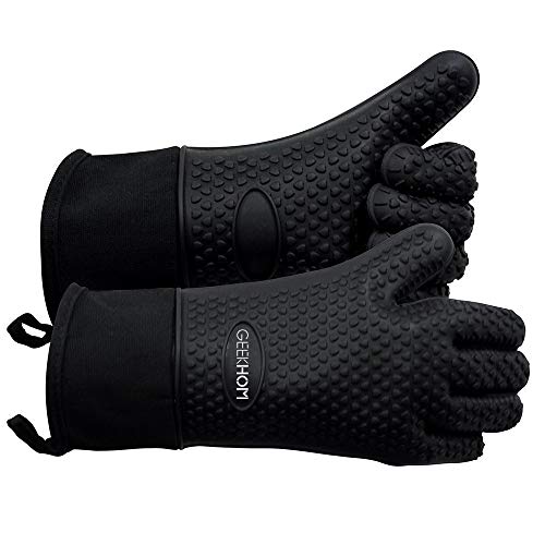 GEEKHOM BBQ Gloves, Grilling Gloves Heat Resistant Oven Gloves, Kitchen...