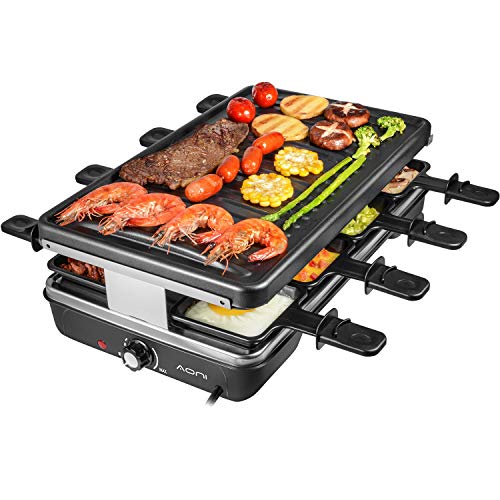 AONI Raclette Table Grill, Korean BBQ Grill Electric Indoor Cheese...