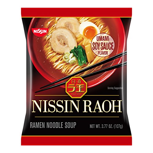 Nissin RAOH Ramen Noodle Soup, Umami Soy Sauce, 107 g, Pack of 10