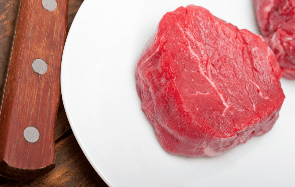 picture of a filet mignon steak of beef uncooked