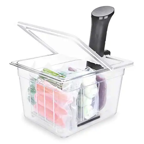 EVERIE Sous Vide Container 12 Qt with Lid and Rack, Compatible with Standard and Nano Anova