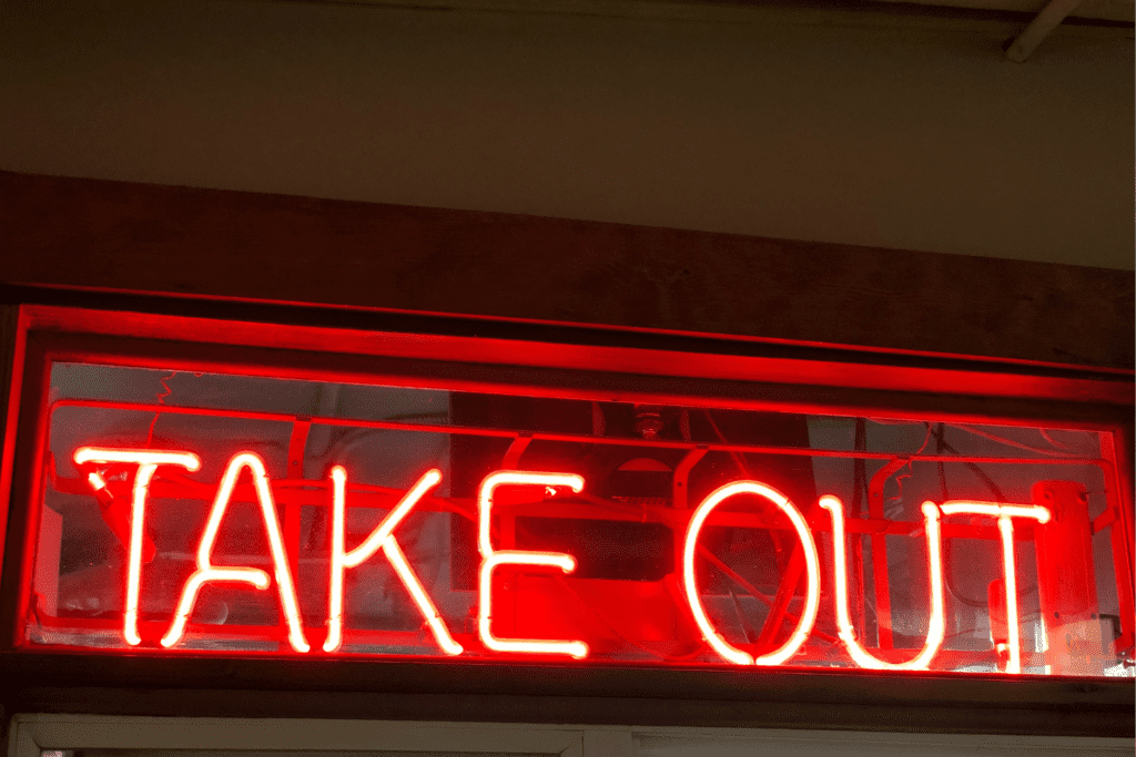 Neon Take-Out sign