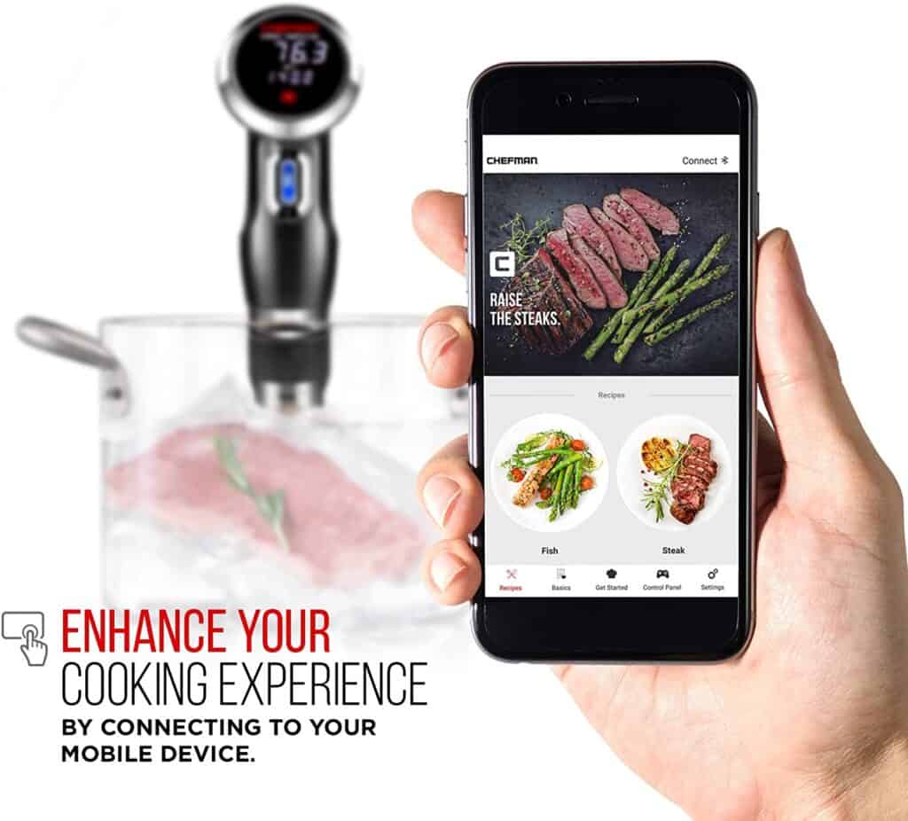 Chefman Sous Vide Immersion Circulator w/ Wi-Fi, Bluetooth & Digital Interface app