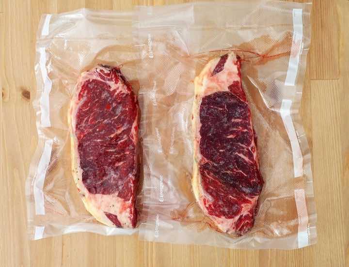 Two Steak Cuts in Vacuum Seal Best Sous Vide Bags